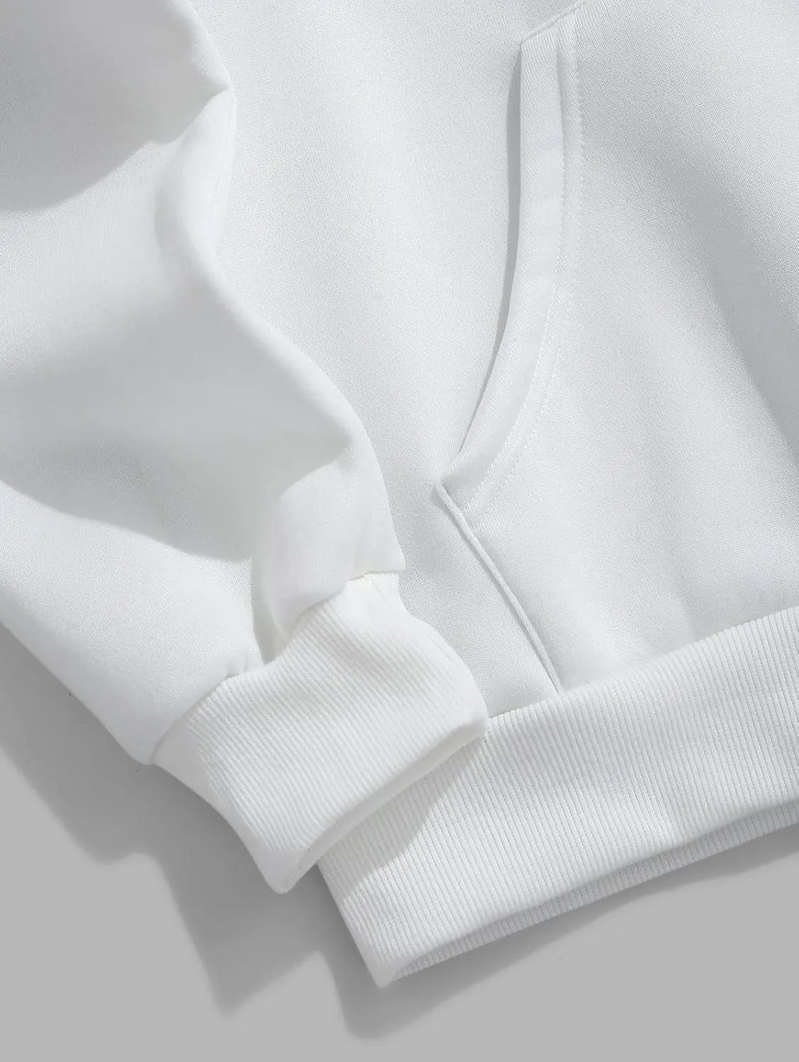 ZAFUL Mens Graphic Fleece Sweatshirts Quarter Zip Pullover Sweatshirt Letter Embroidered Oversized Vintage Hoodie Top