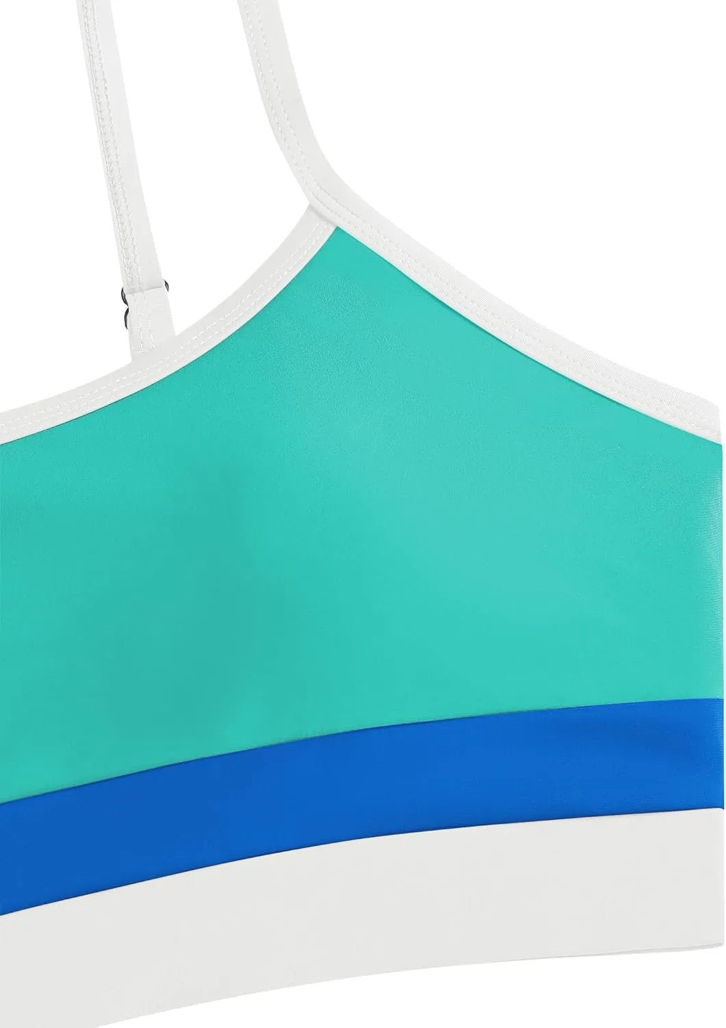 ZAFUL Women High Waisted Bikini Sets Color Block Two Piece Swimsuit Sporty Push Up Bathing Suit with Swim Skirts Swimwear
