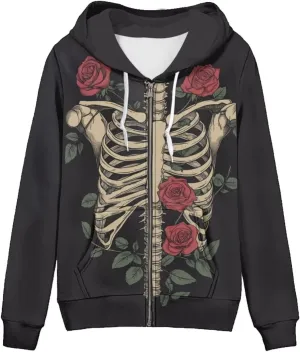 Zip Up Hoodie Women Long Sleeve Oversized Sweatshirts Fall Y2K Hoodie Jacket with Pockets